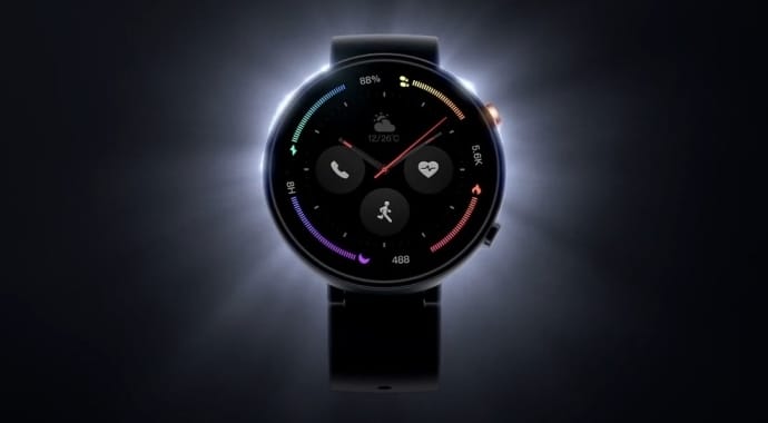 The face of an Amazfit Verge 2 smartwatch
