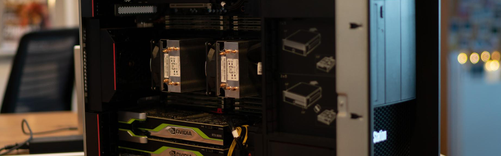 NVIDIA graphics cards inside a Lenovo Thinkstation computer