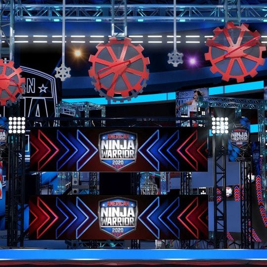 A render of an American Ninja Warrior obstacle