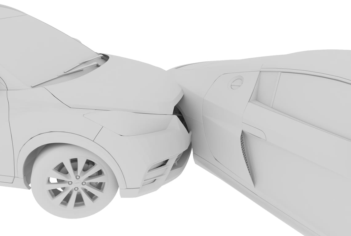  A clay model of a car collision