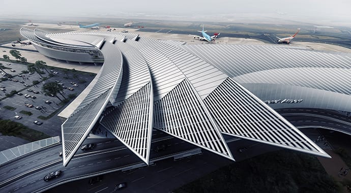 Jeju airport visualization by Downton studio for Form4inc.