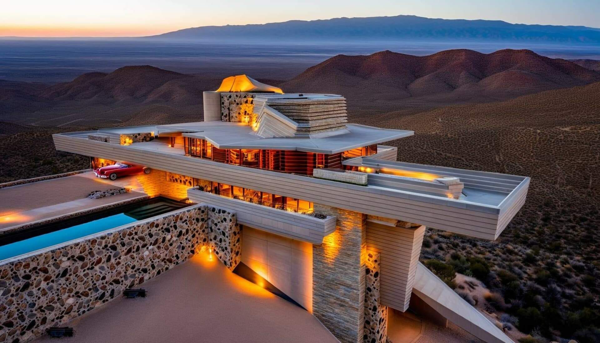 jpeg-optimizer_2025-02-01_23-12-15_-_modern_building__stone__on_a_mountain__in_the_desert__red_car__red_car___designed_by_Frank_Lloyd_Wri_(1).jpg
